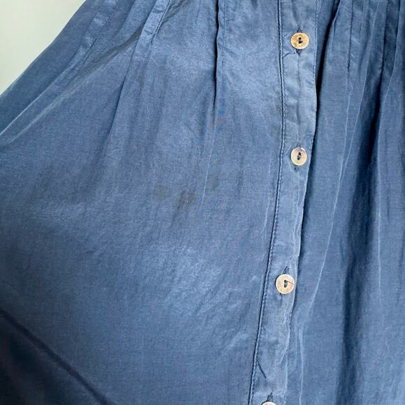 120% LINO Navy Silk-Cotton Y2K Tunic Dress - Picture 12 of 12